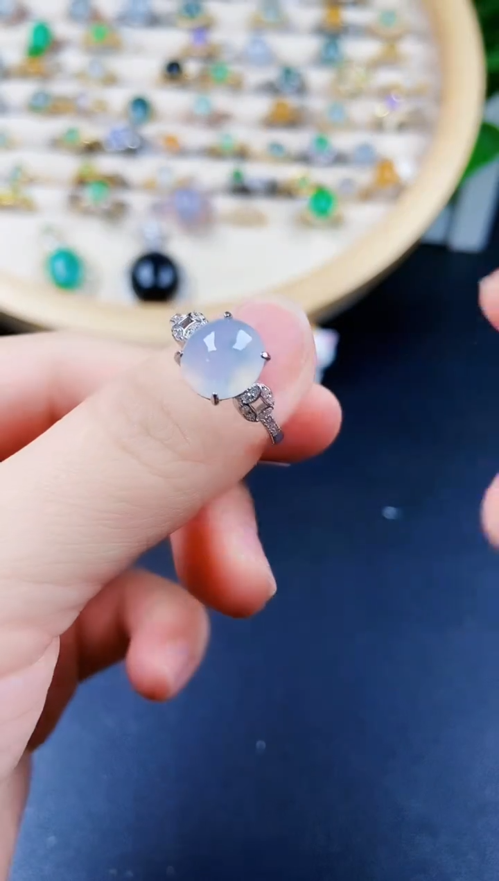 【闪购商品】翡翠戒指银S925镶嵌120120120