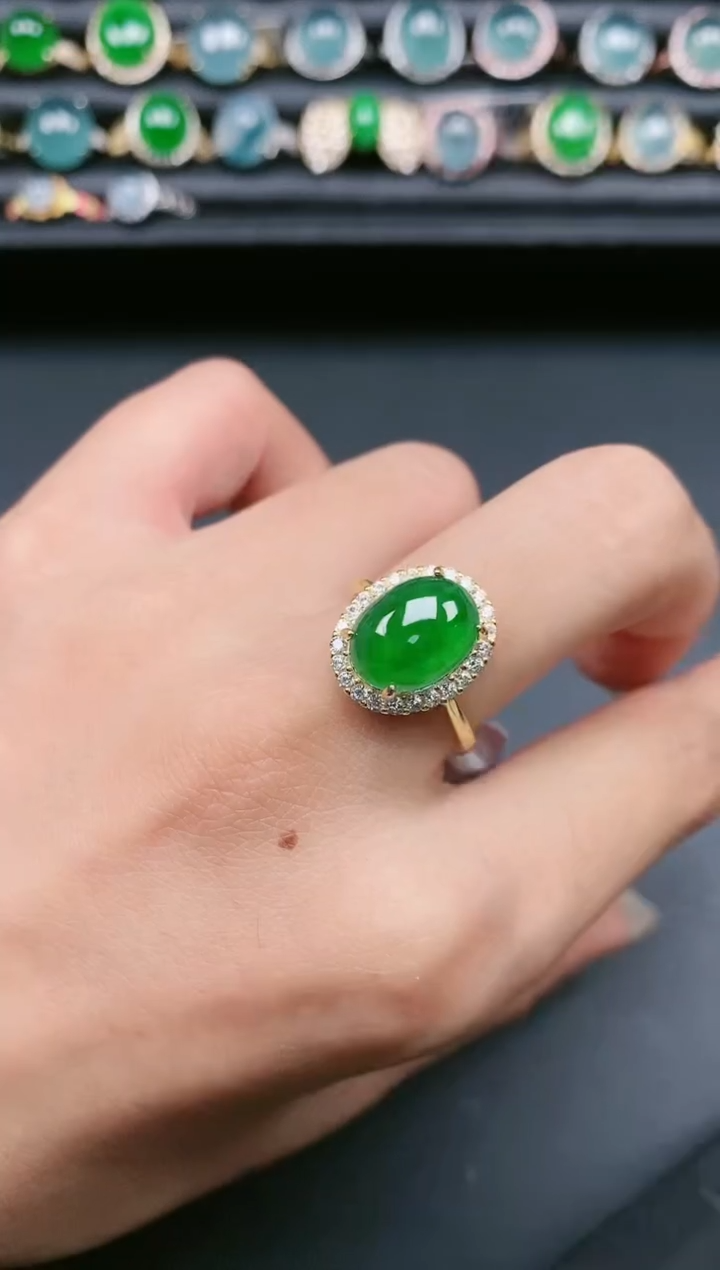 翡翠戒指银S925镶嵌111111111