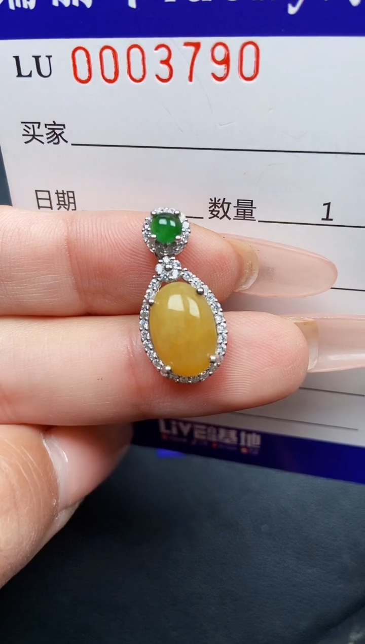 【闪购商品】翡翠颈饰银S925镶嵌3790