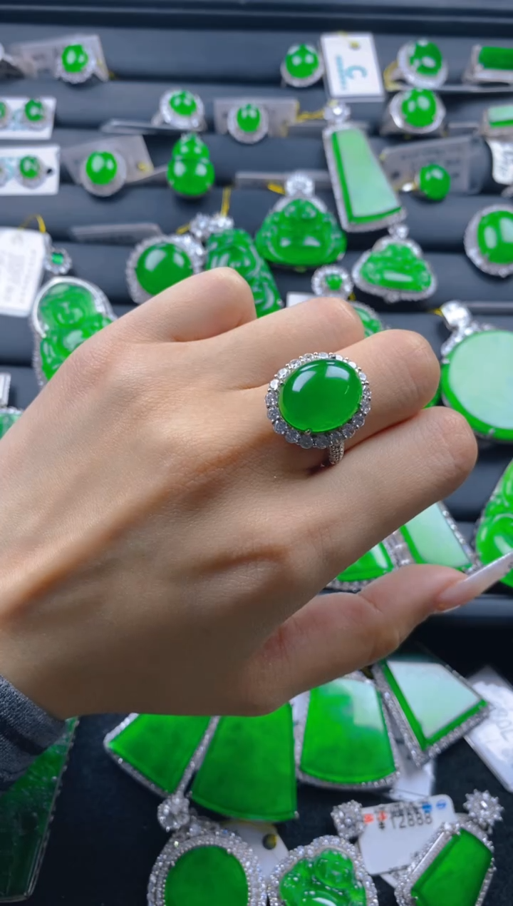 【闪购商品】翡翠戒指银S925镶嵌11111111