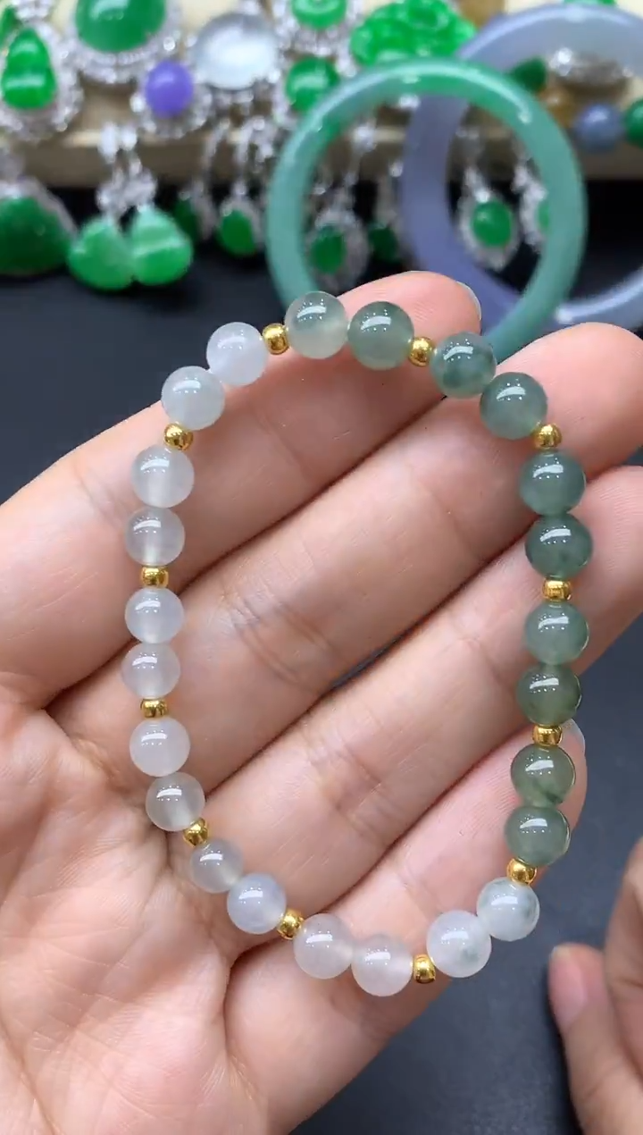 足金镶嵌手链翡翠164-中国好珍宝