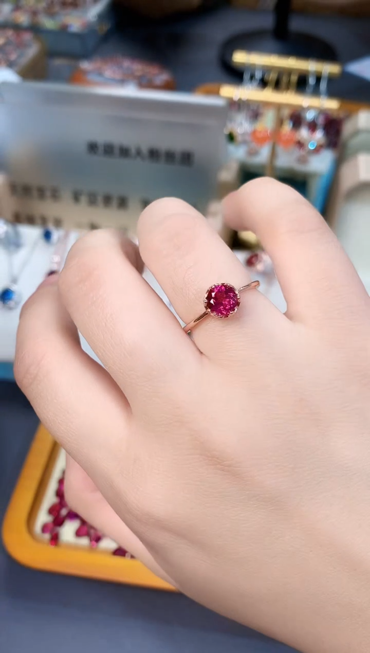 【闪购商品】石榴石戒指银S925镶嵌天然镁铝