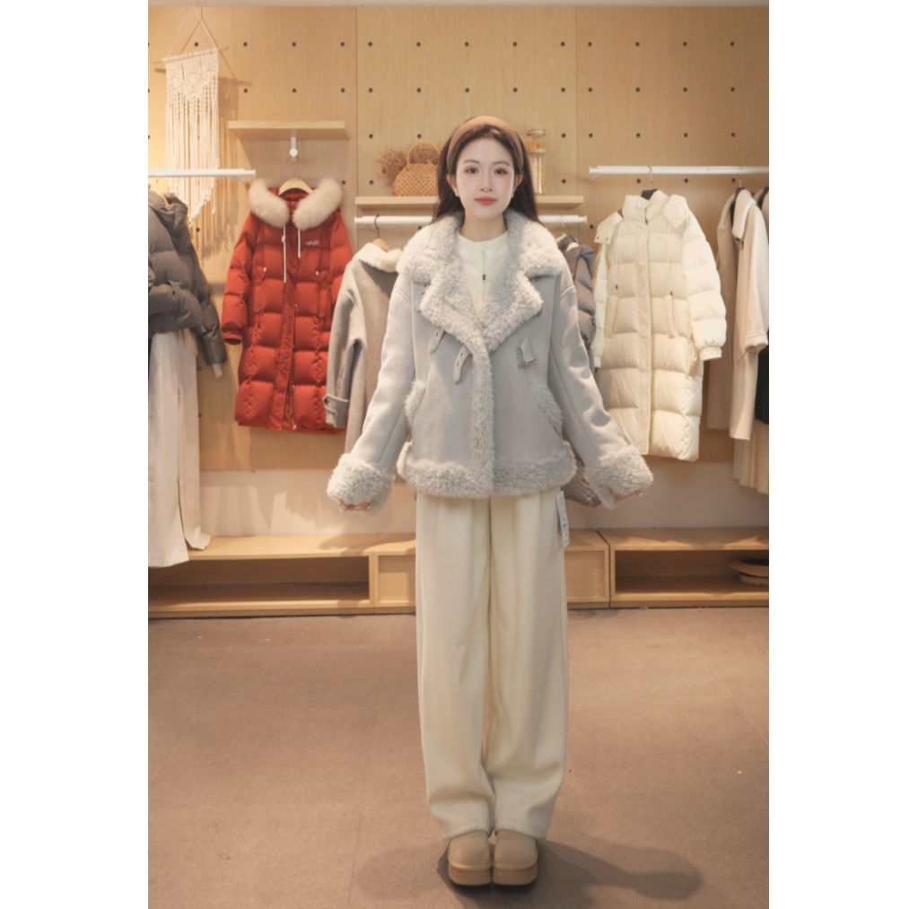 紫涵2025冬季新款短外套新款加绒加厚外套女Z5Z10AW356