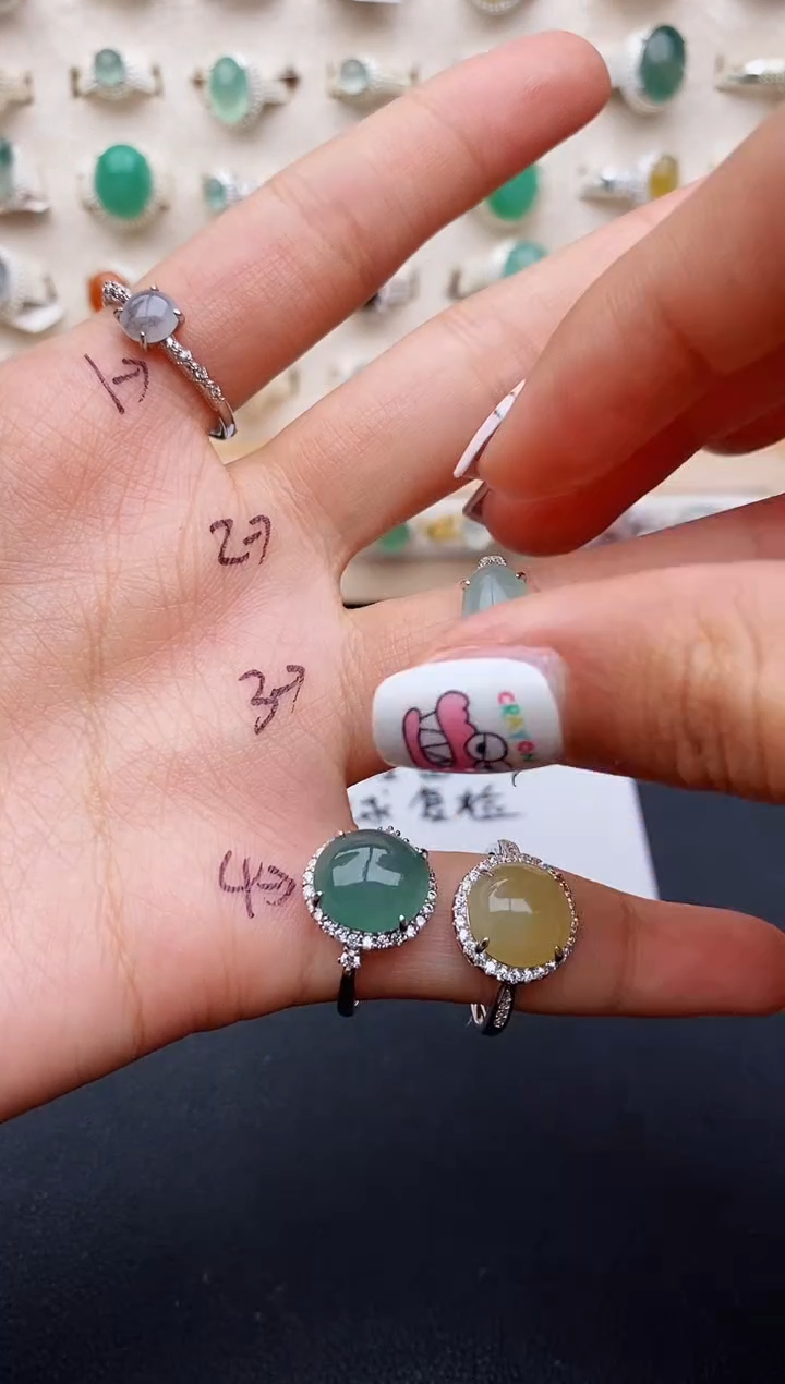 【闪购商品】翡翠戒指银S925镶嵌缅甸翡翠