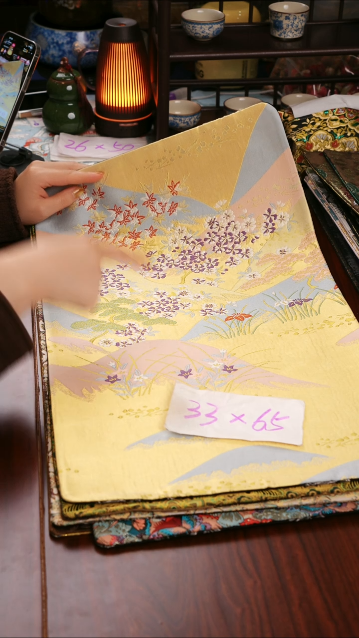 福利西阵织湖光山色双面】中国风干泡织锦茶席33*60