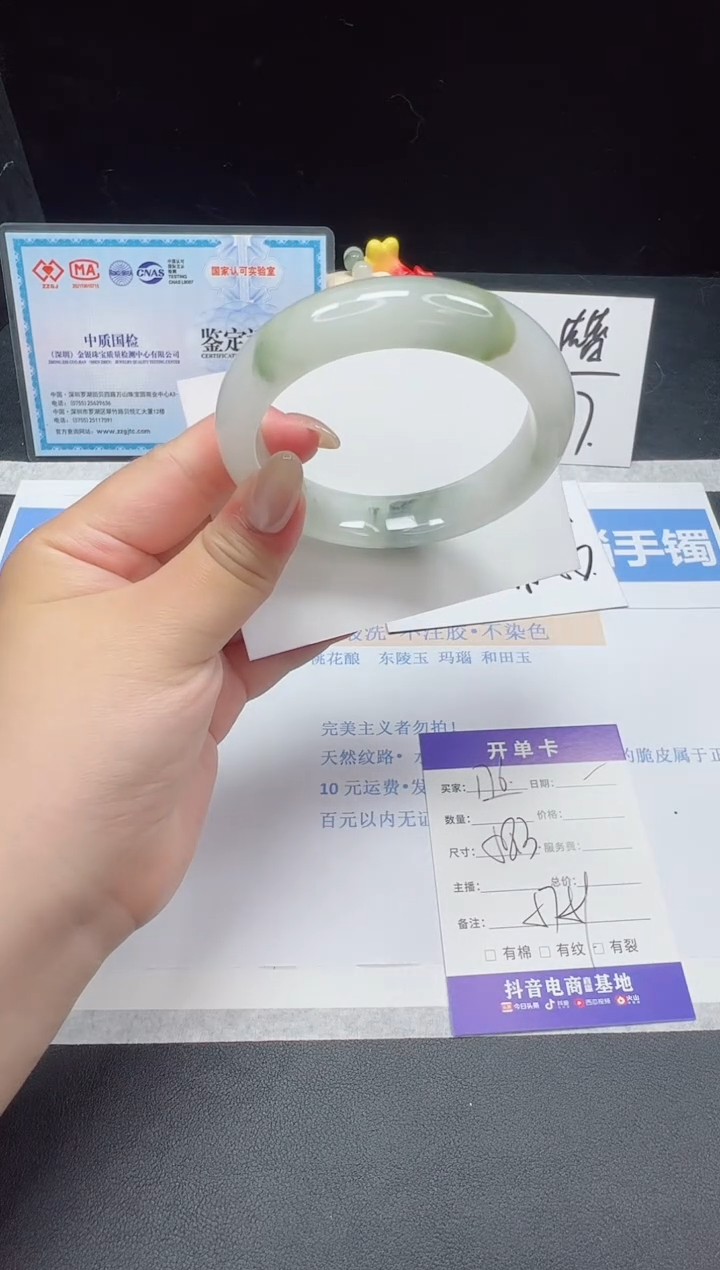 石英质玉未镶嵌手镯176--58.3 天山翠