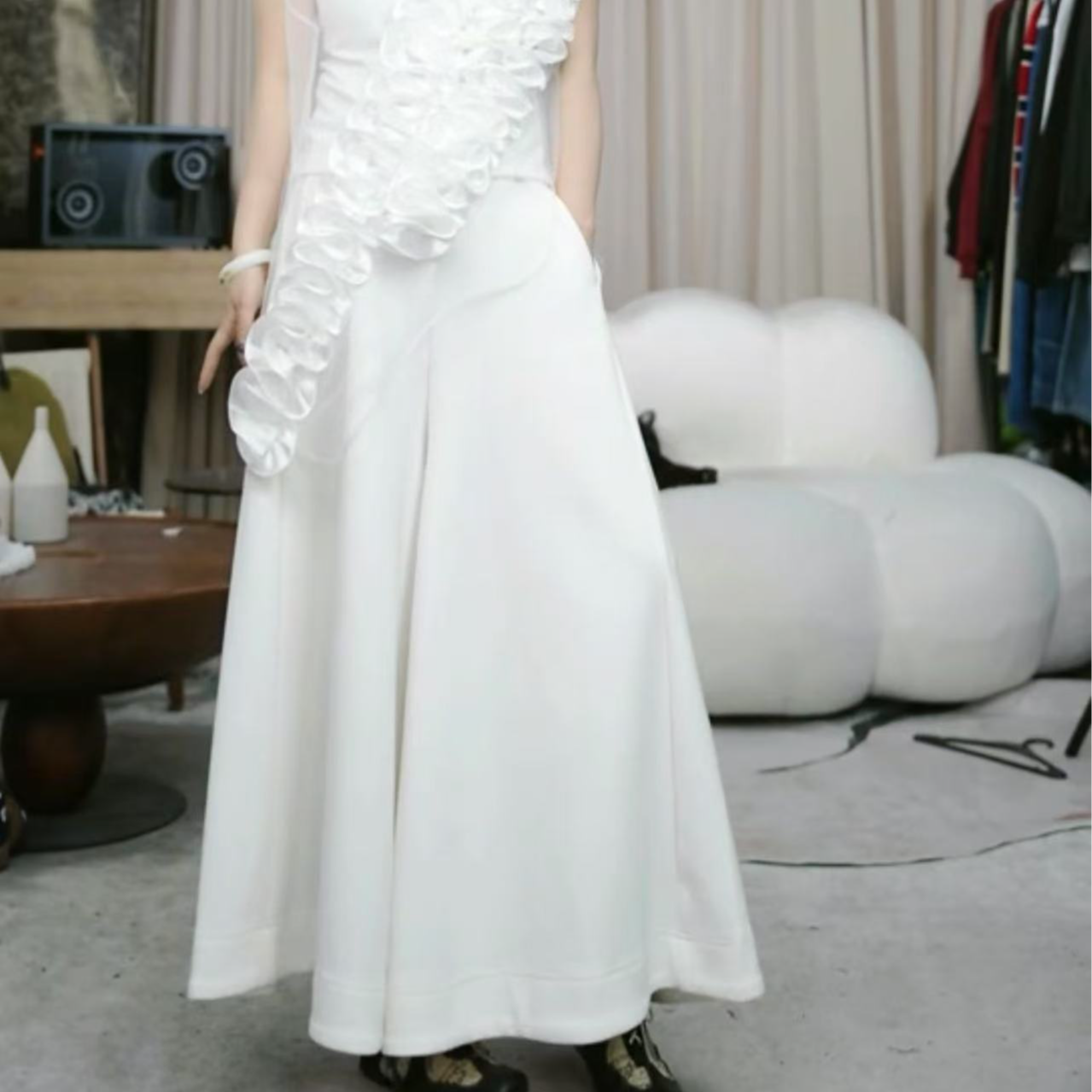 infobyfive福利春季新款时尚百搭抖抖裙裤八分裤NF0502146