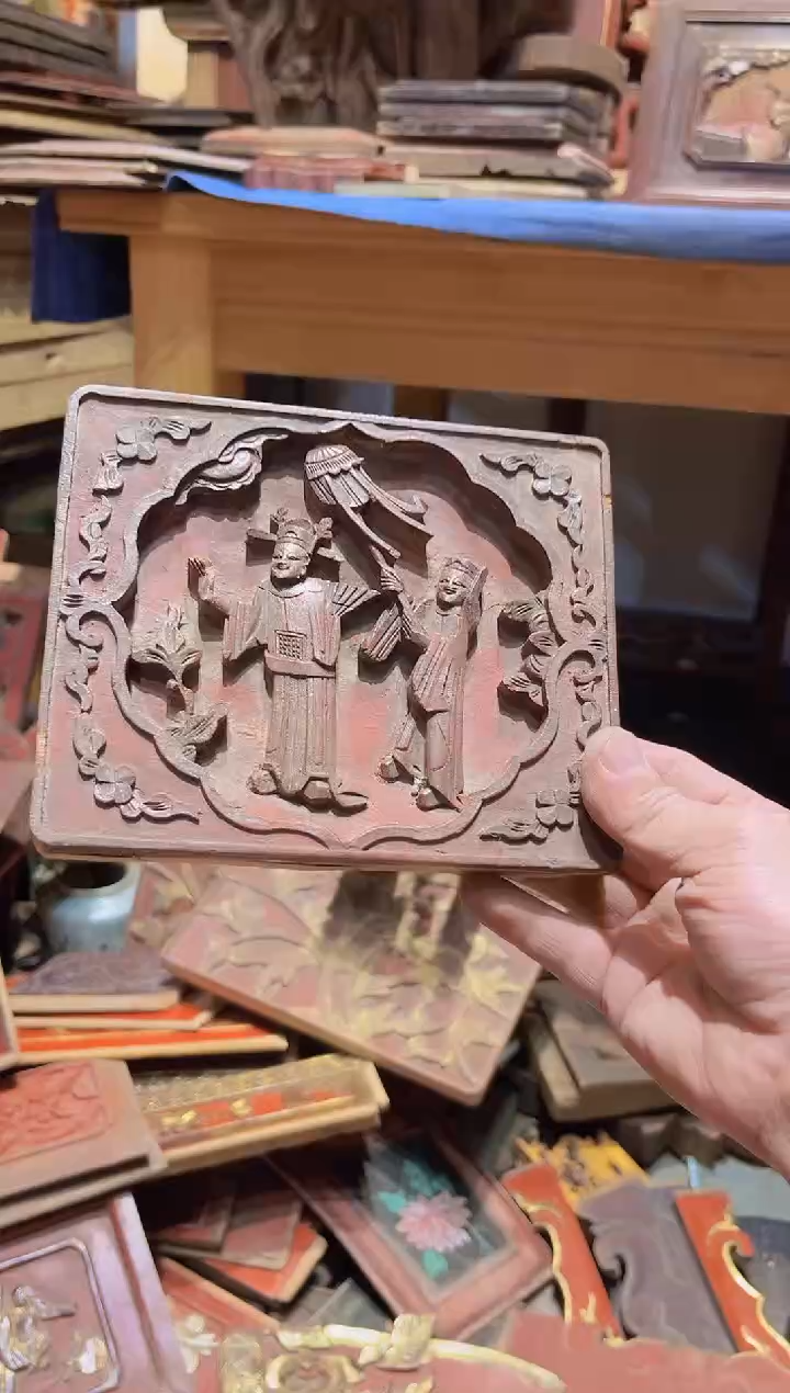 【闪购商品】香樟木老木雕老物件花板