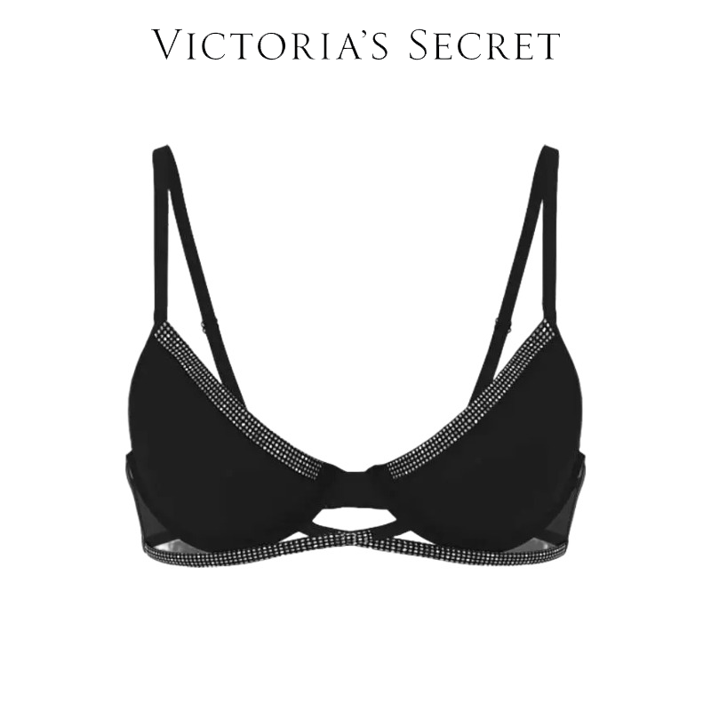 【维密·闪亮装饰聚拢文胸】 性感流光风闪钻聚拢内衣女有钢圈文胸