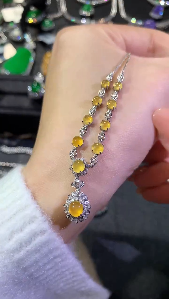 【闪购商品】翡翠颈饰18K金镶嵌36-套链