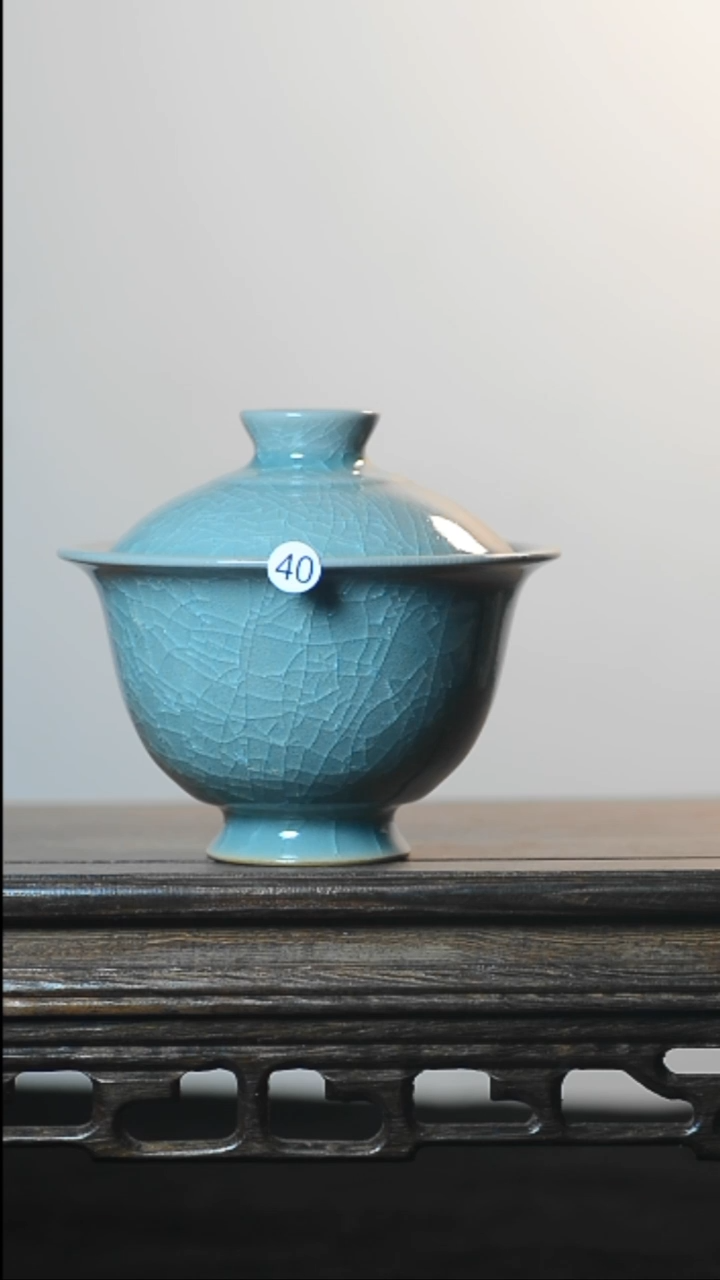 40号手工全品元宝盖碗清凉寺汝瓷