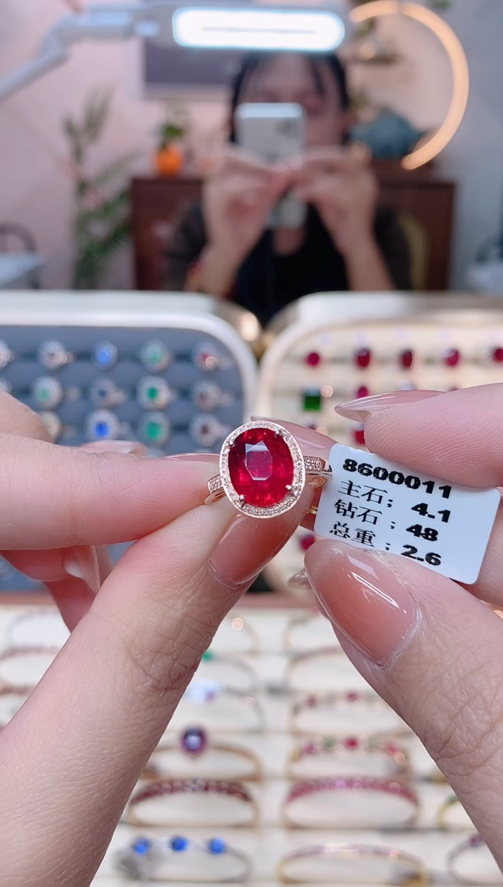 【闪购商品】碧玺18K金戒指18K金镶嵌1