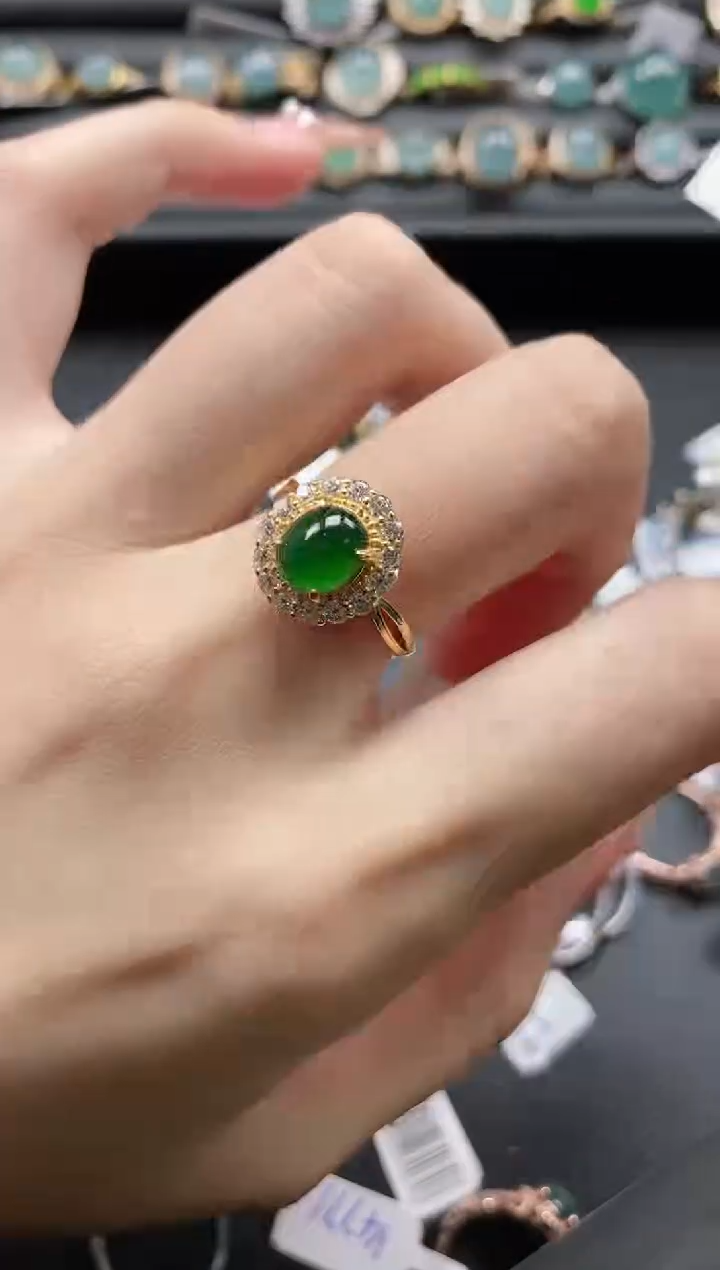 【闪购商品】翡翠戒指银S925镶嵌11111