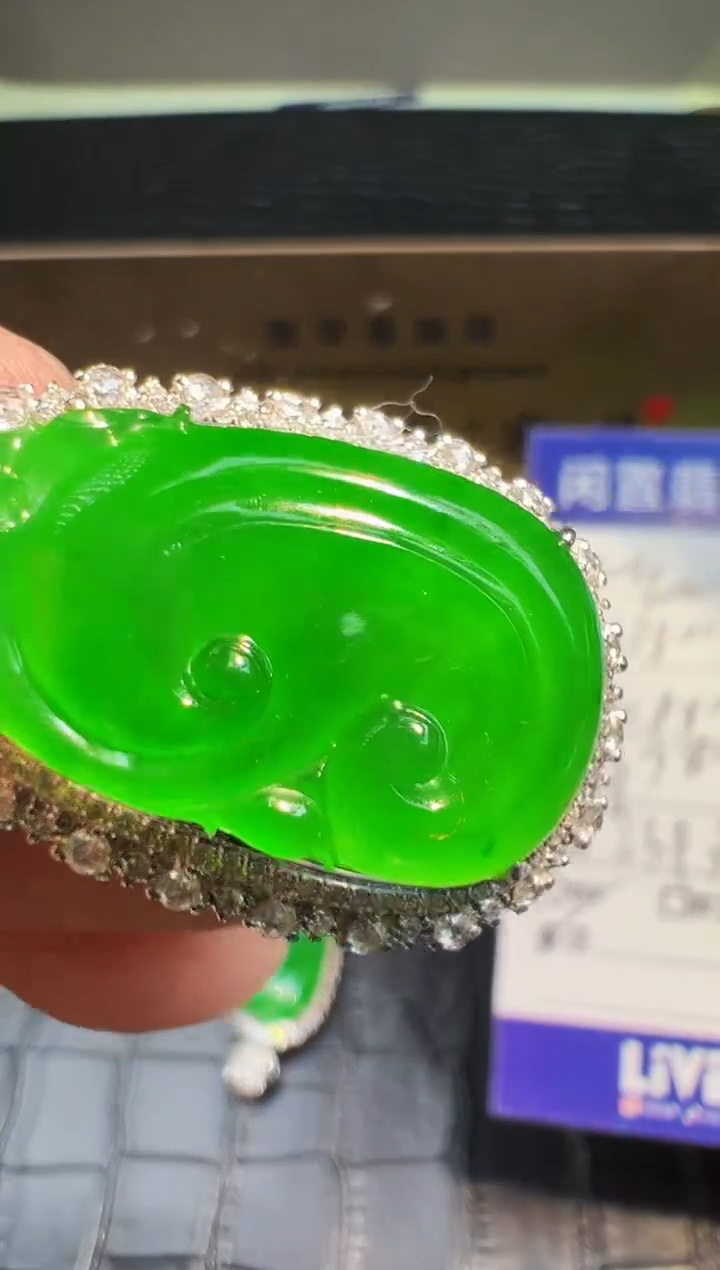 【闪购商品】翡翠颈饰18K金镶嵌翡翠回流