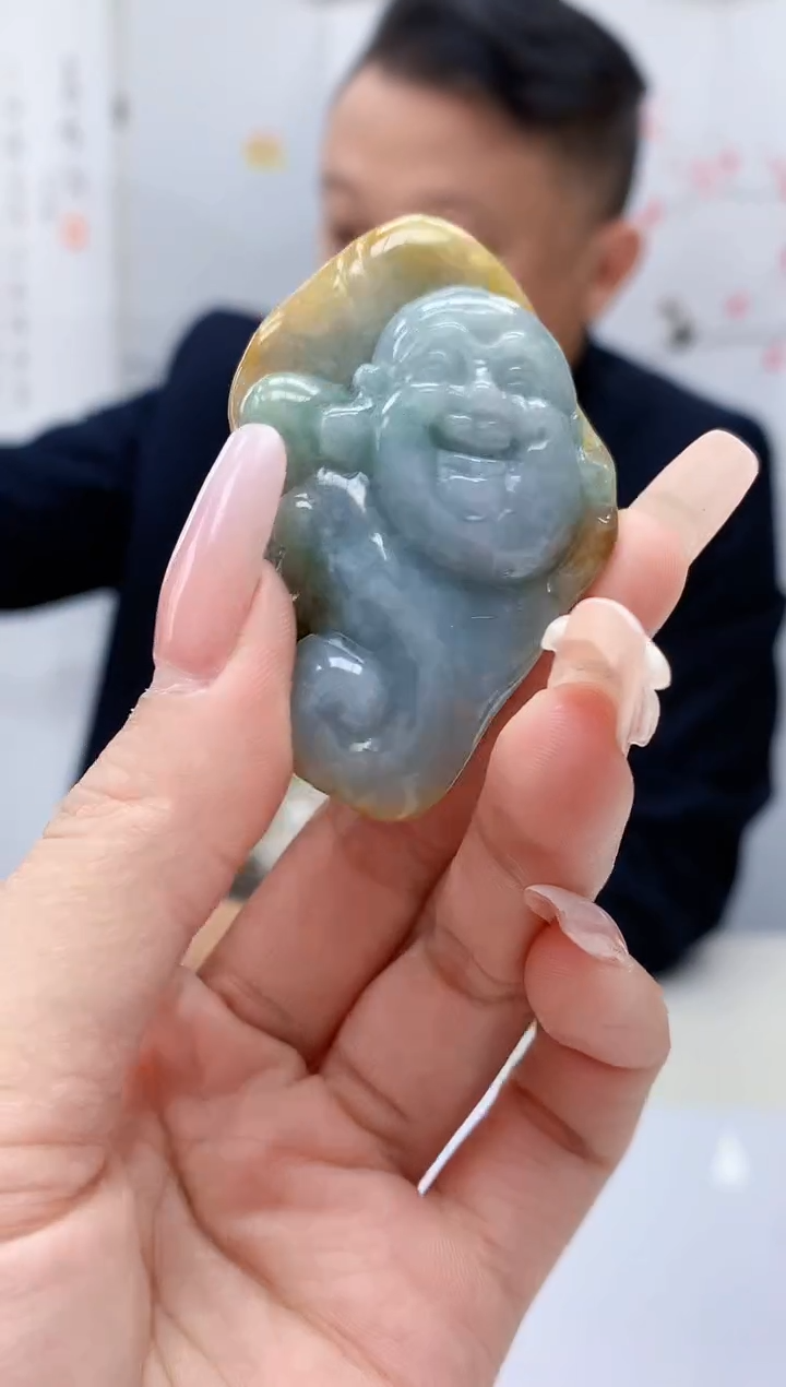 【闪购商品】定制翡翠未镶嵌4969lr-毛货挂件56