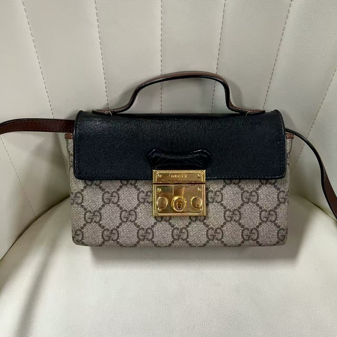 95新 GUCCI/古驰 古驰老花月光宝盒百搭单肩包