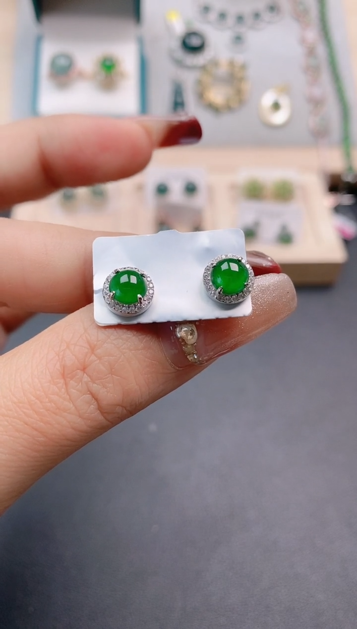 【闪购商品】翡翠耳饰银S925镶嵌11111111111