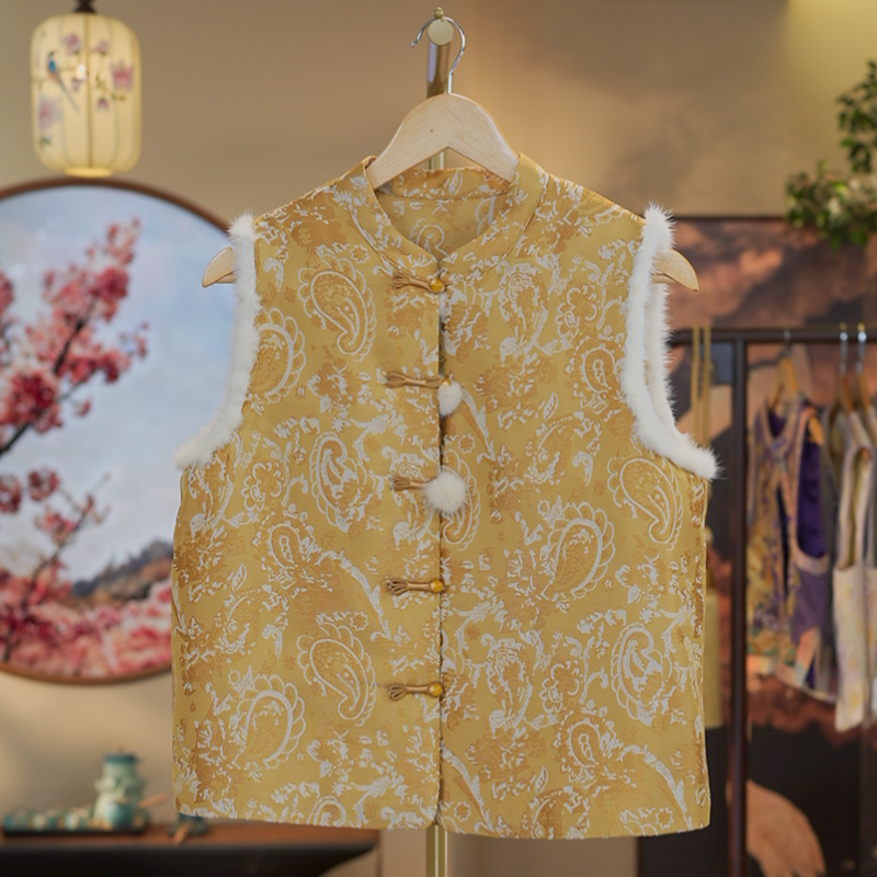 《锦瑄-马甲》1196显气质2025秋冬新款穿重工刺绣马甲背心