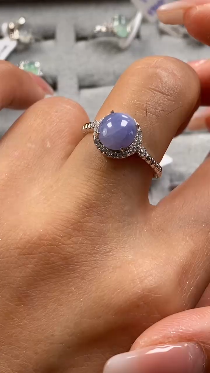 【闪购商品】翡翠戒指银S925镶嵌9925