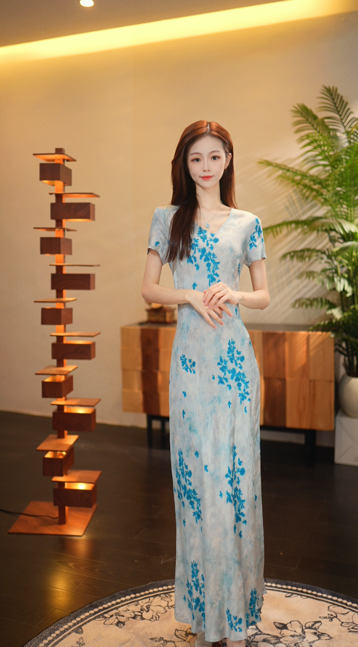 -G876 碎花日常显瘦气质时尚优雅连衣裙禁机洗 大七