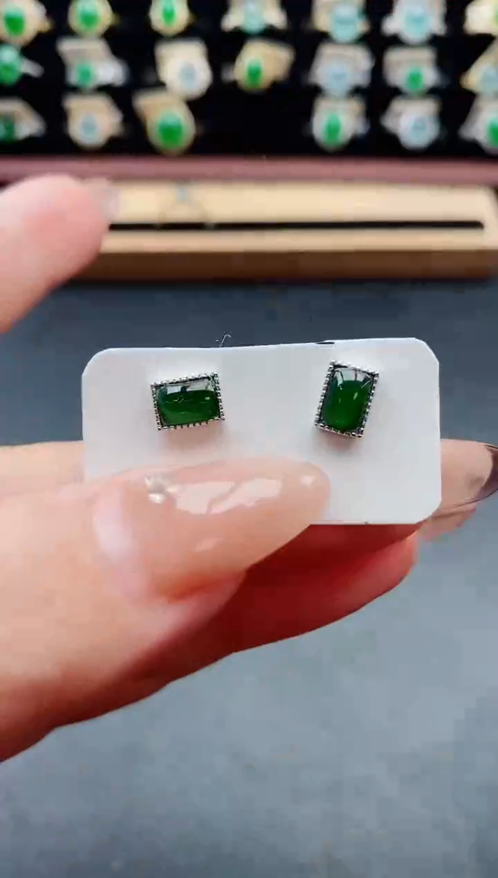 银S925镶嵌戒指翡翠1