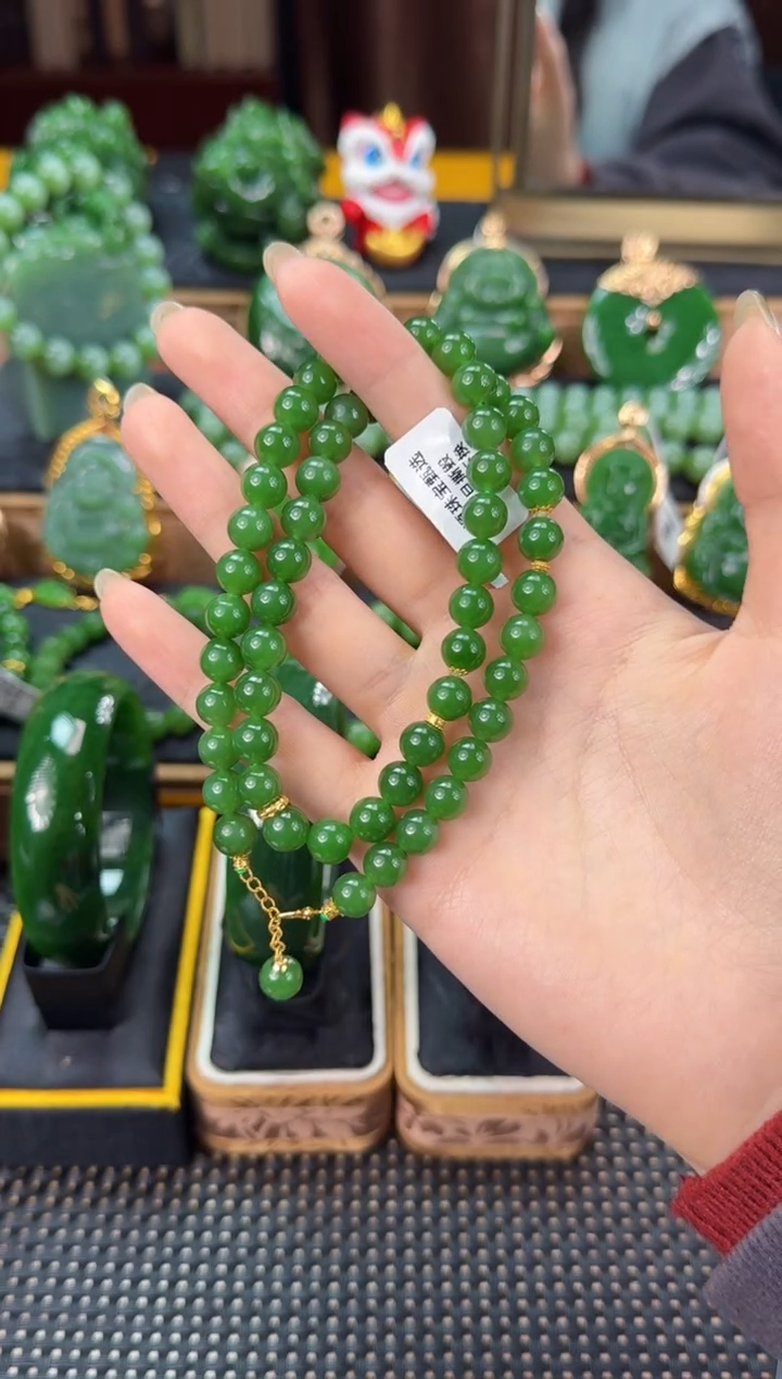 【闪购商品】和田玉（碧玉）项链18K金镶嵌 