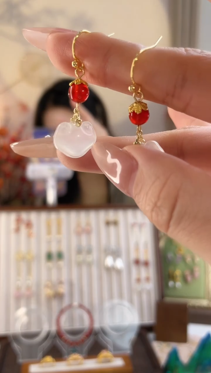 铜合金925银无3-5 白马元宝耳钉