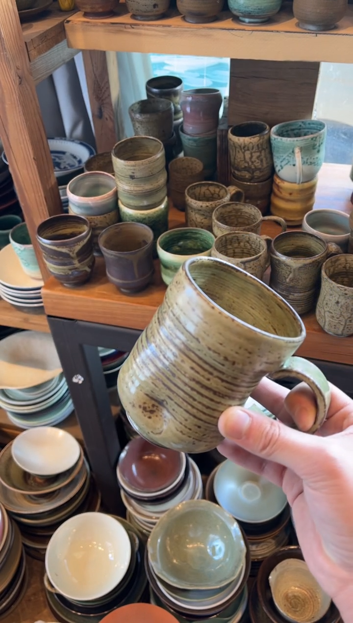 【闪购商品】瓷片596  窑变绿釉手工杯1个