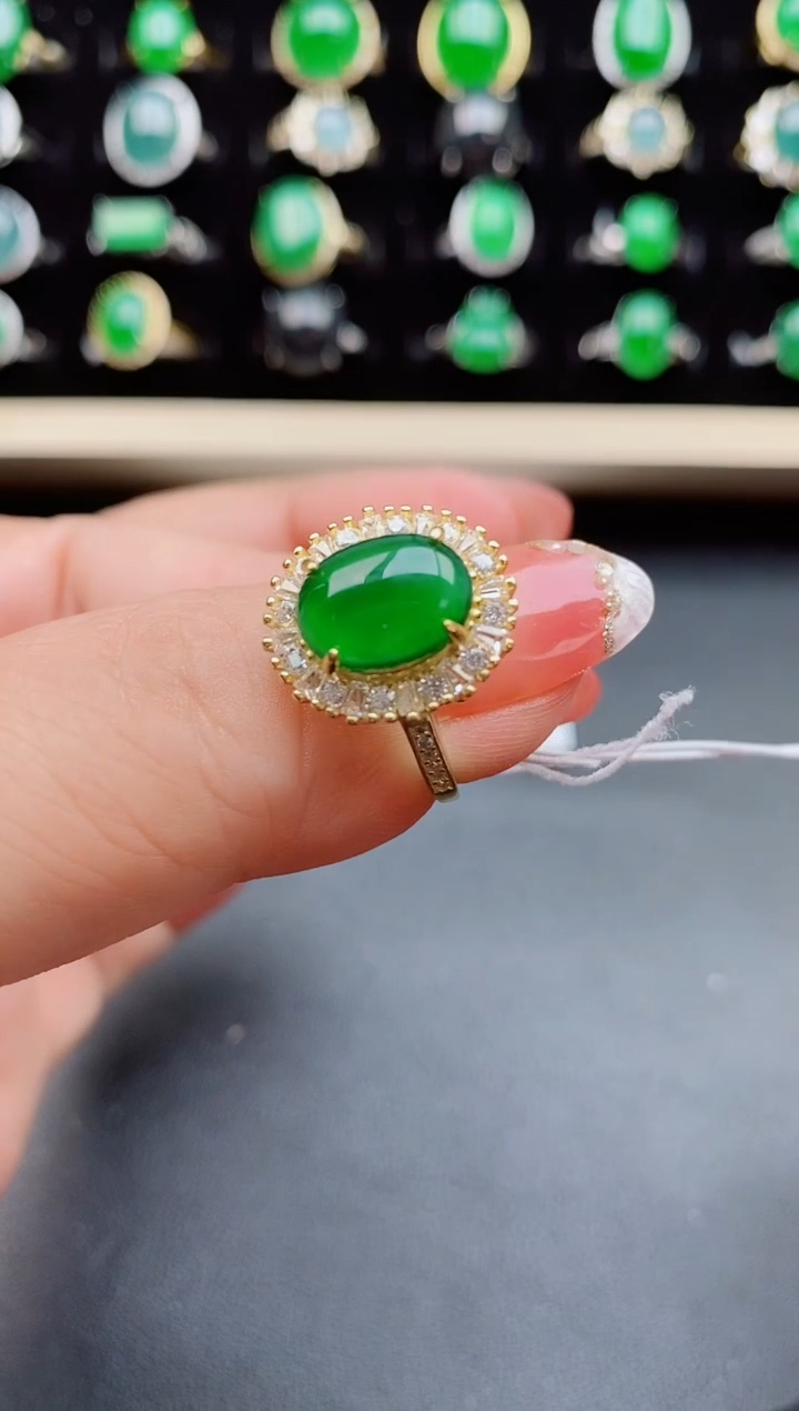 【闪购商品】翡翠戒指银S925镶嵌12121