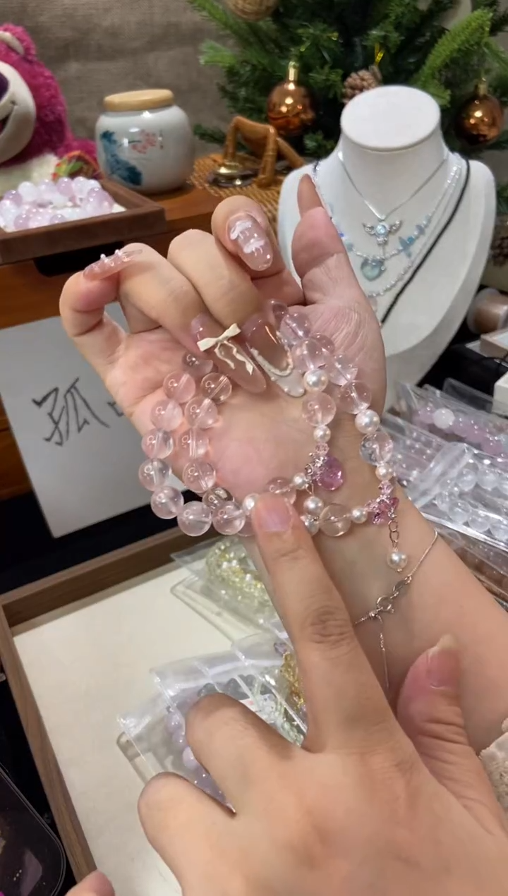 水晶手串未镶嵌孤品捡漏均匀瑕疵介意勿拍