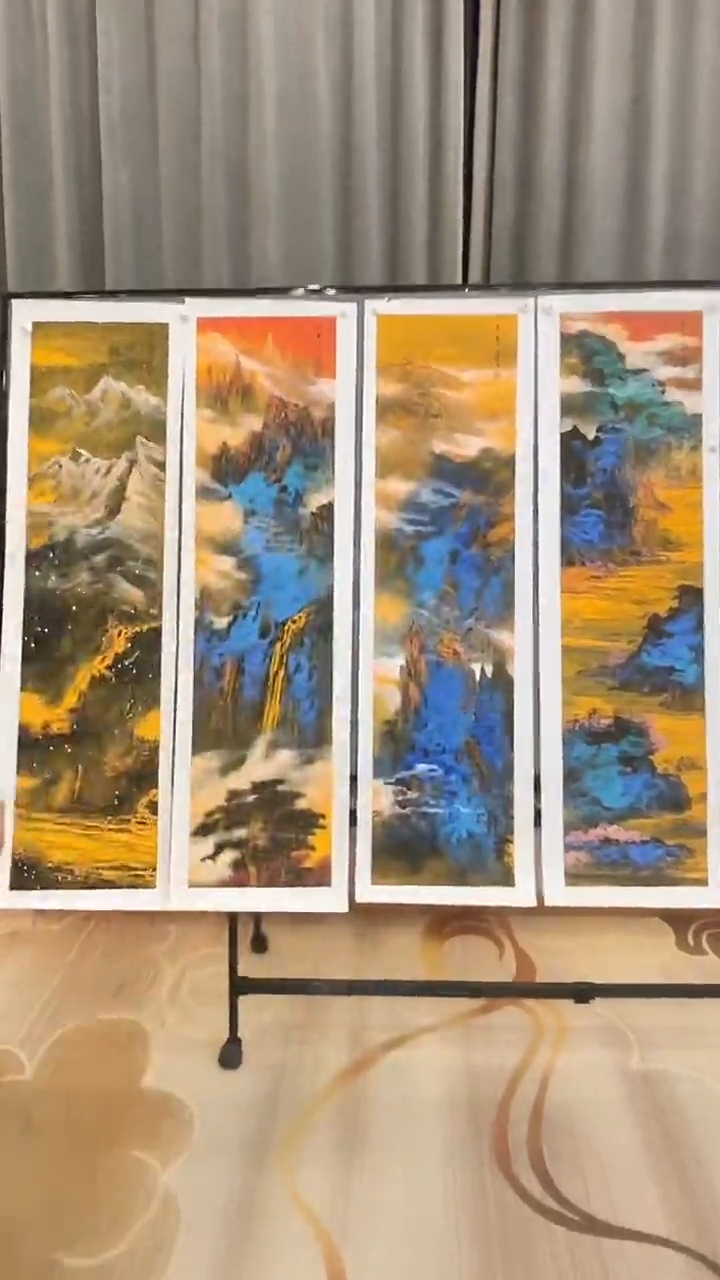 摆件陶瓷C19/国画山水春夏秋冬墨宝——————————