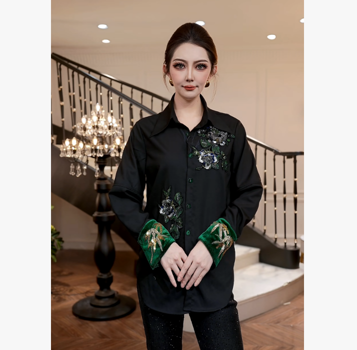 【FUNANI】新中式国风高级重工2025秋冬气质原创设计上衣 X2531138A