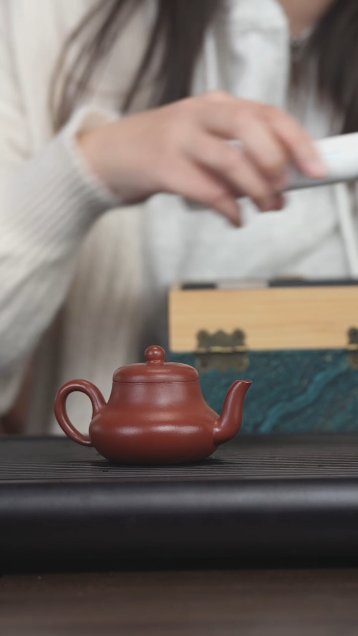 【闪购商品】紫砂茶壶  龙志高朱泥光素君德100cc dd