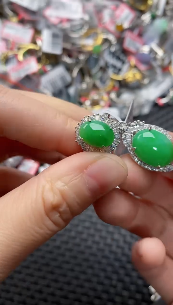 银S925镶嵌戒指翡翠999