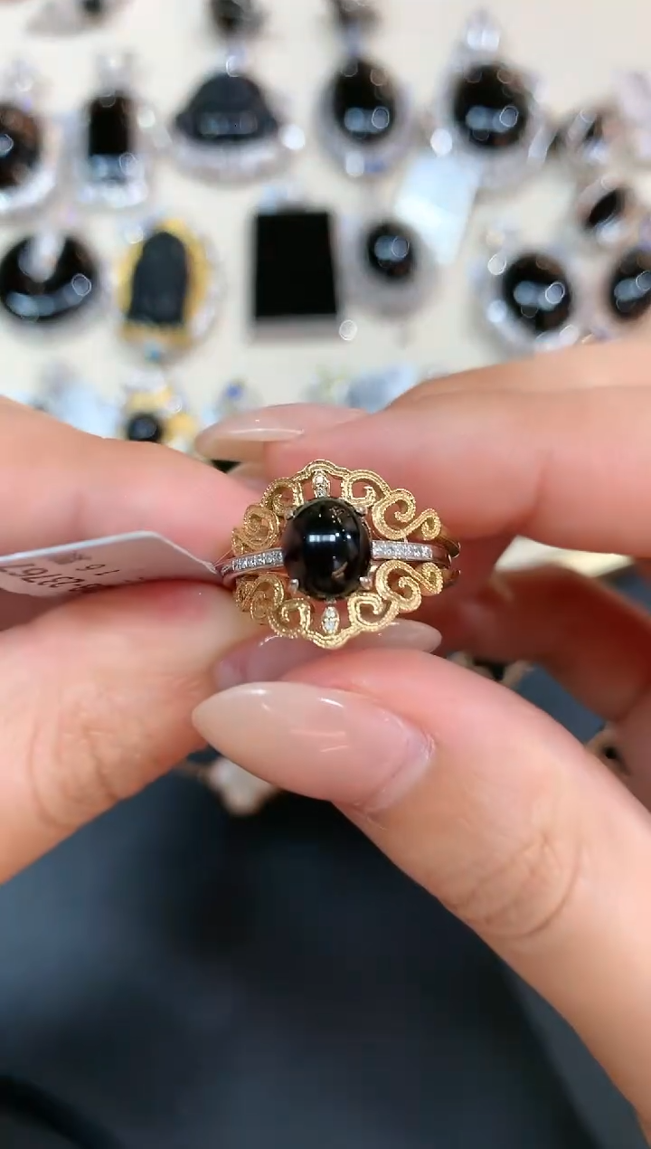 【闪购商品】翡翠戒指18K金镶嵌A689|4980