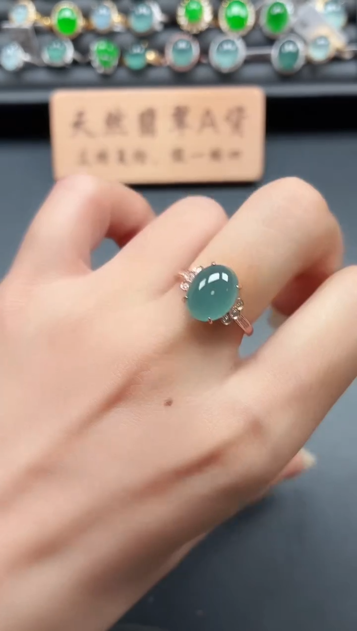 银S925镶嵌戒指翡翠111