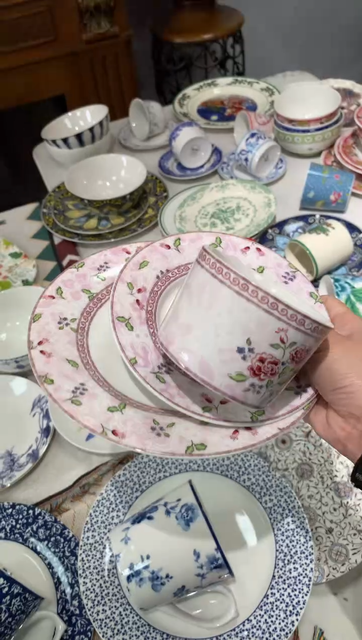 【闪购商品】瓷片陶瓷原单CC229餐具三件套