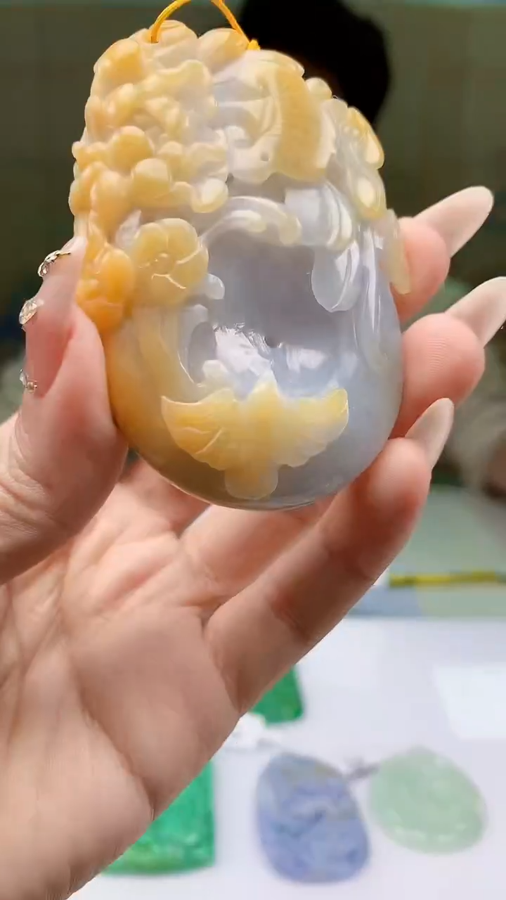 【闪购商品】定制翡翠未镶嵌1502ty-毛货挂件119