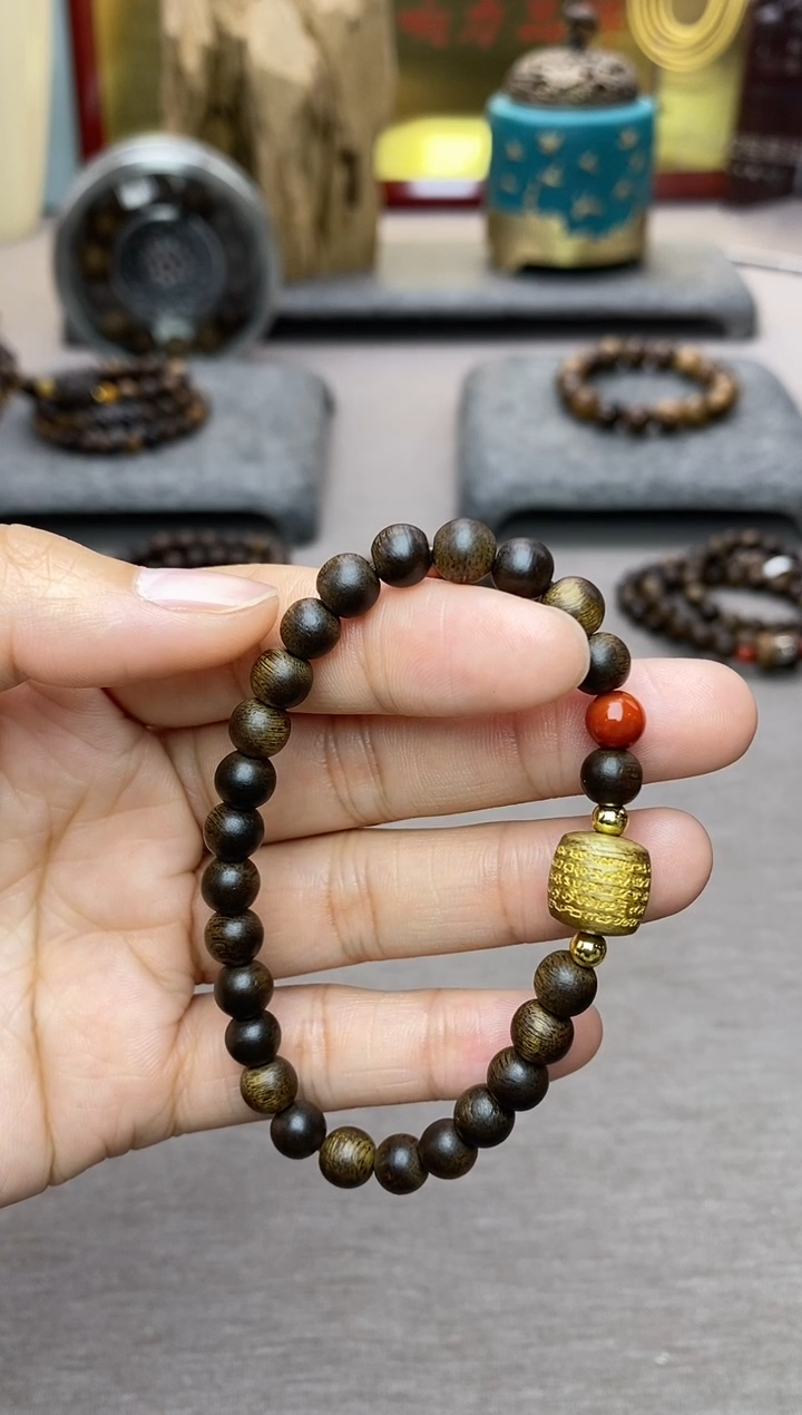 【闪购商品】沉香手串富森红土0.6+五条+配饰沉水单圈