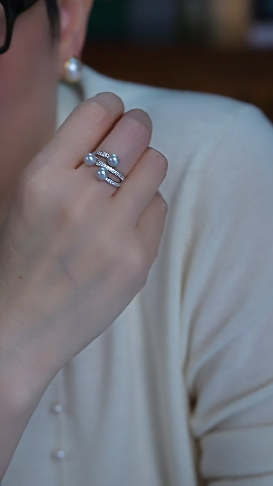 【闪购商品】海水珍珠戒指银S925镶嵌6-7mm（年末福利）