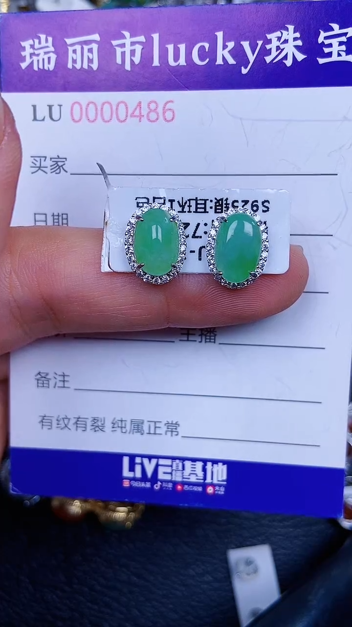 颈饰银S925镶嵌翡翠486