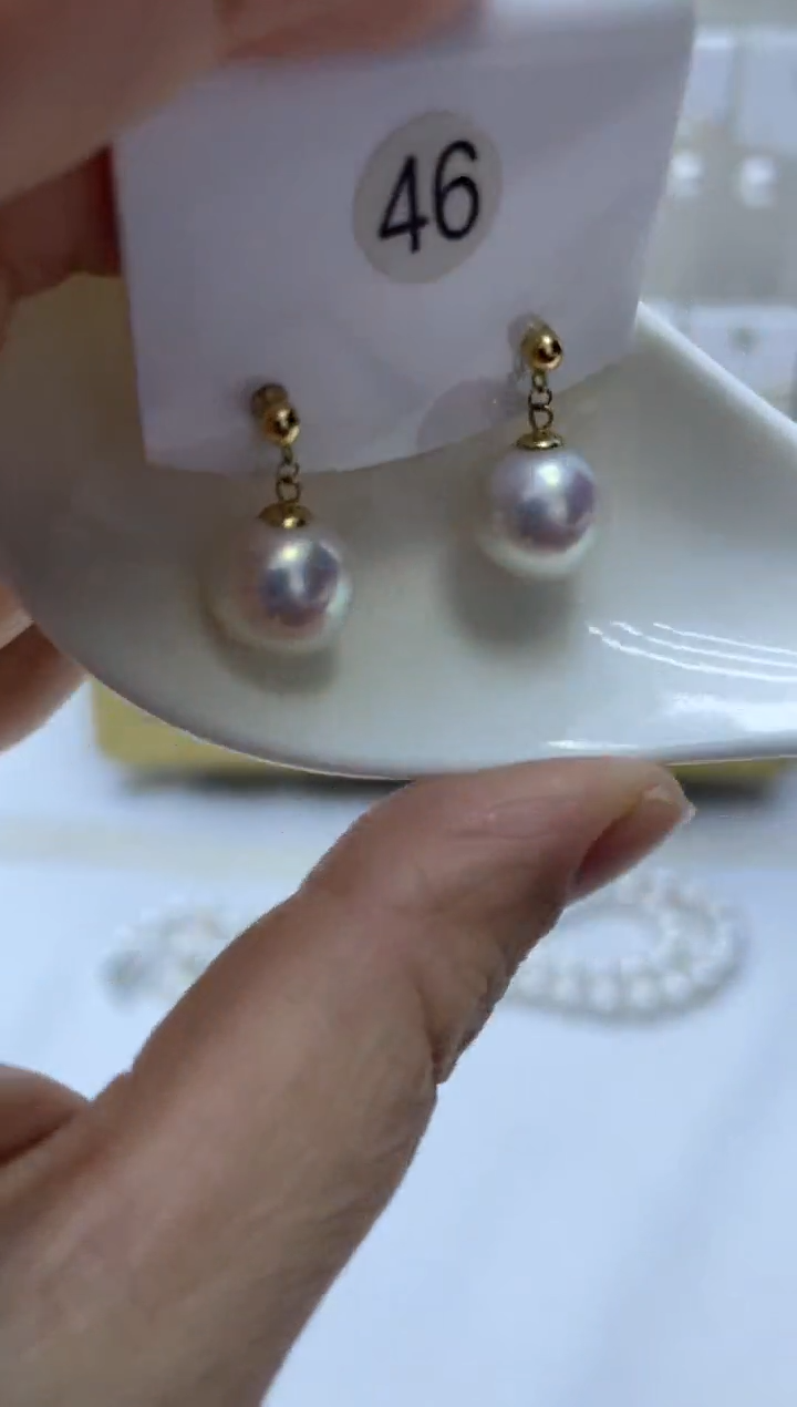 18K金镶嵌耳饰淡水珍珠46