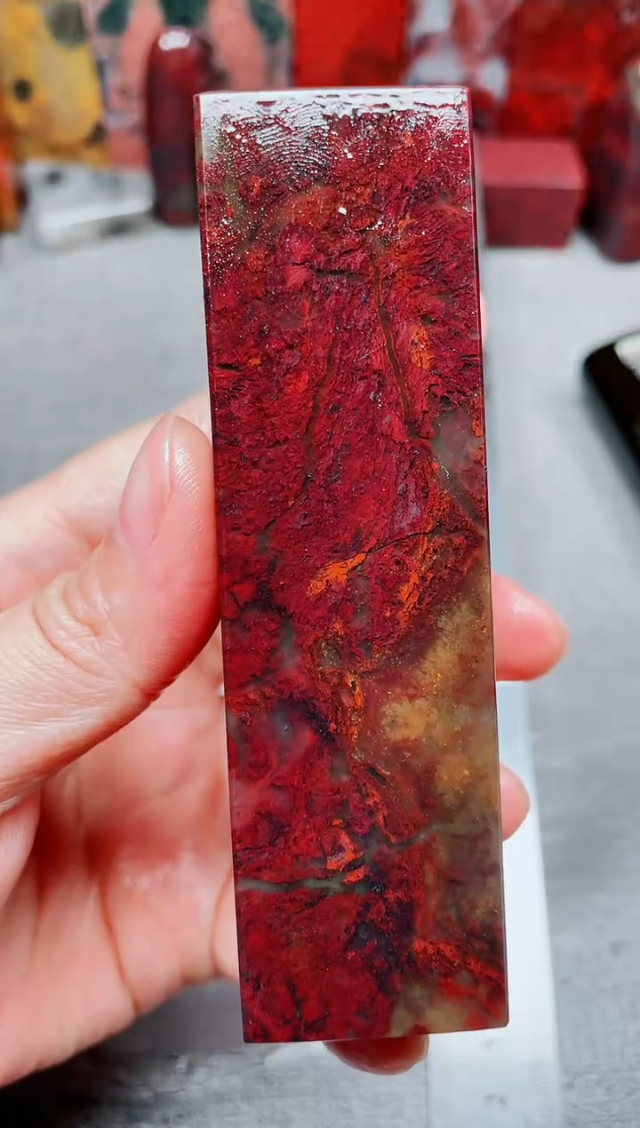 桂林鸡血玉素章3.0左右6