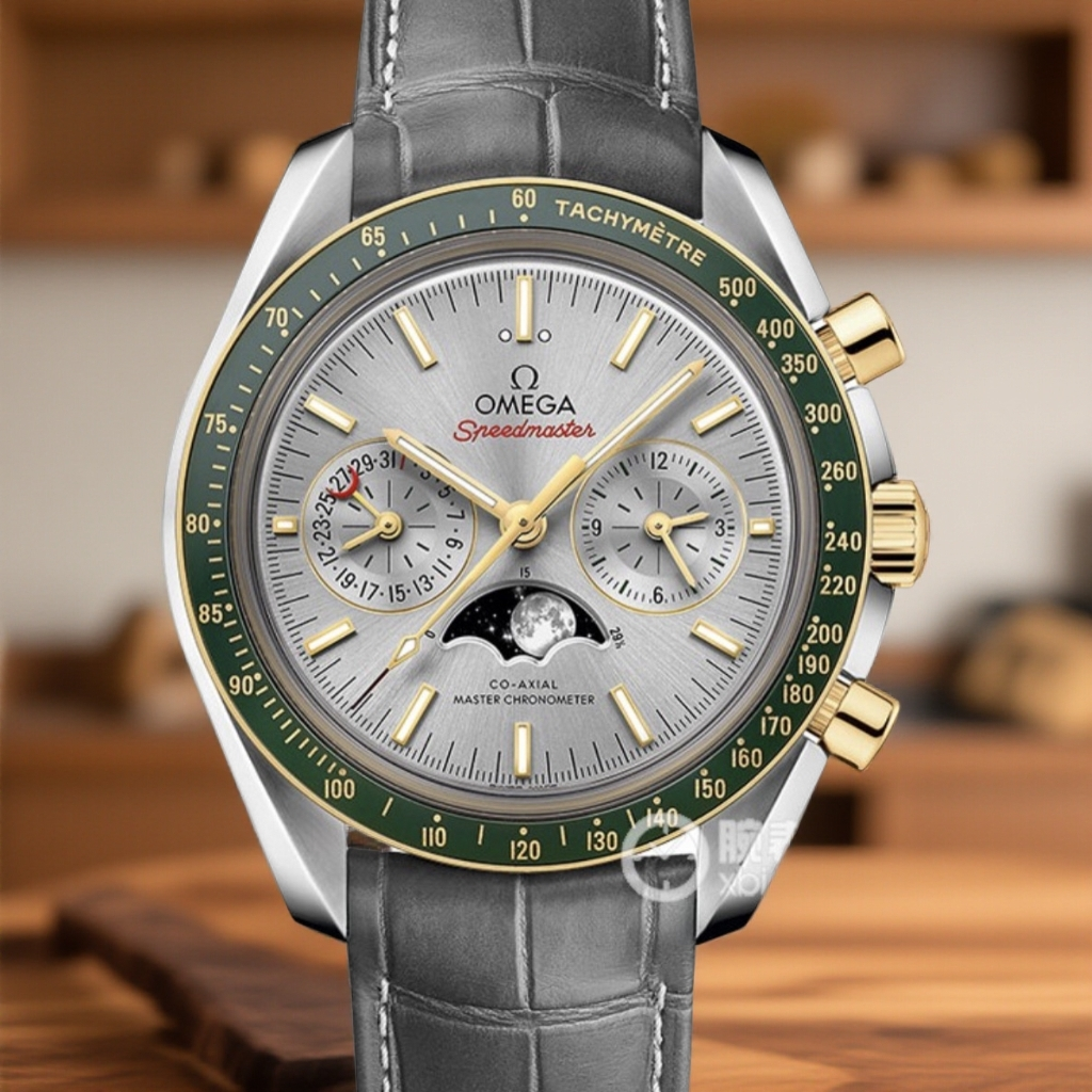 99新 Omega/欧米茄 超霸公价12.6表径44全套绿陶瓷黄金版准新展品