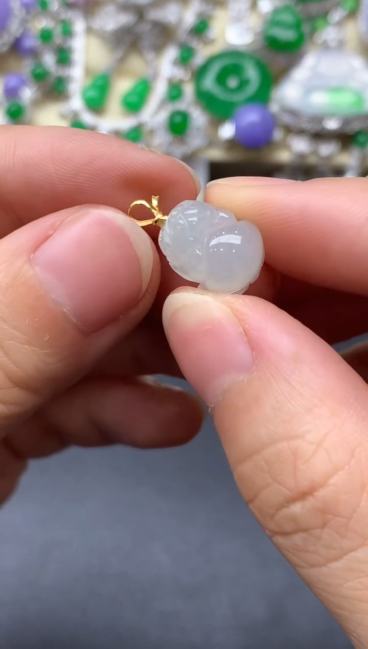 颈饰18K金镶嵌翡翠136-中国好珍宝