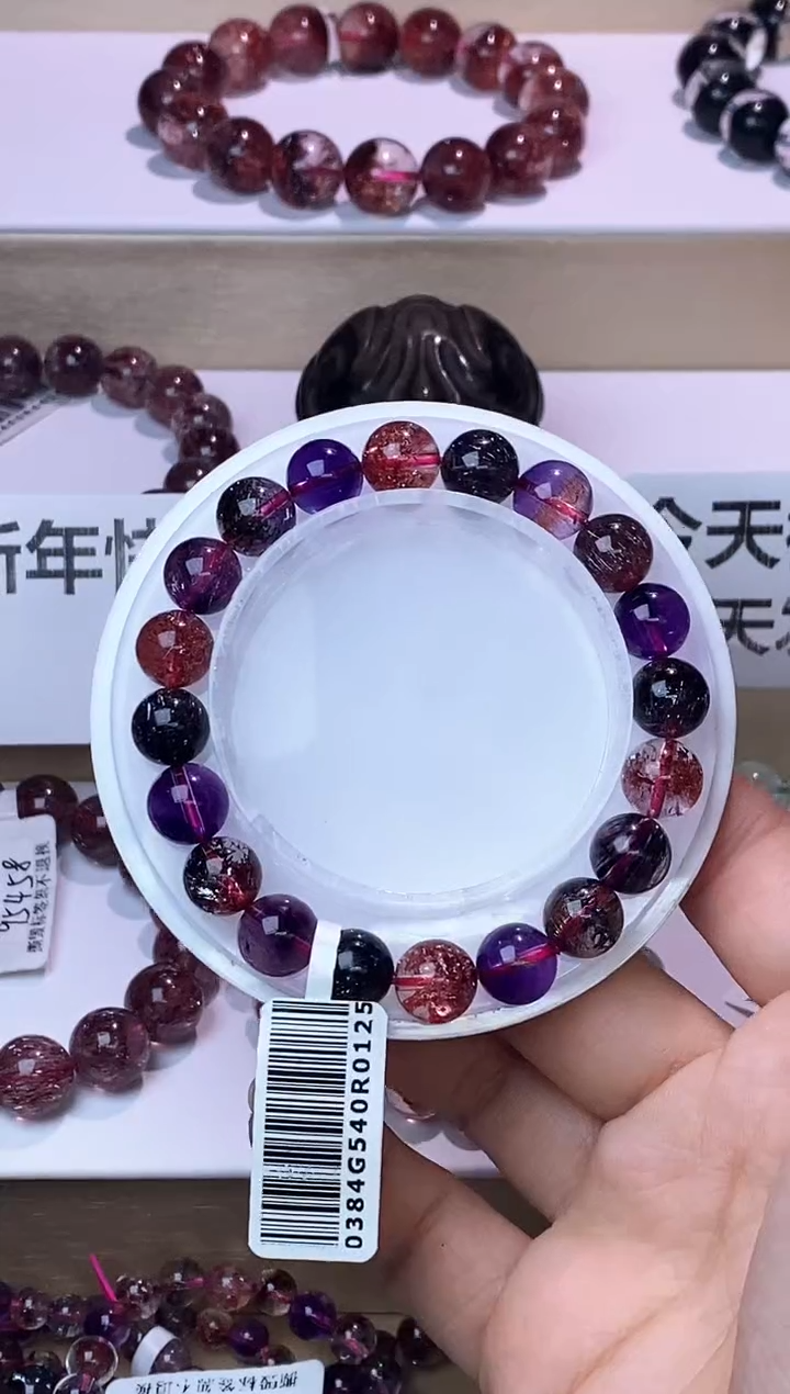 【闪购商品】水晶手链未镶嵌黑加仑超七单圈9m+