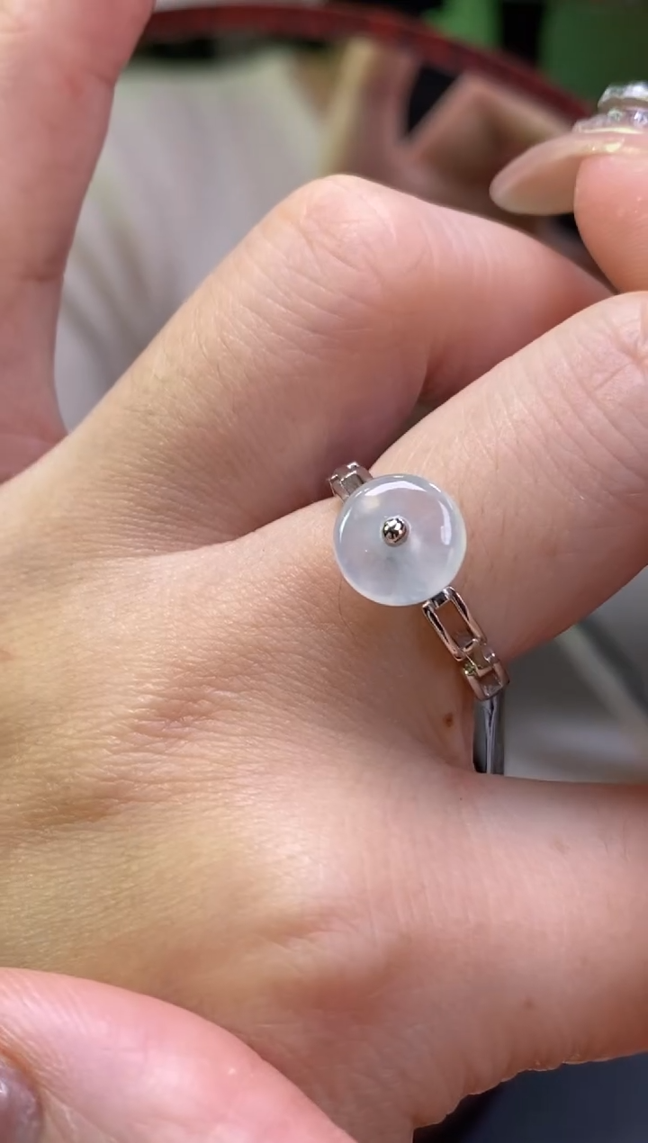 颈饰银S925镶嵌翡翠净货17658