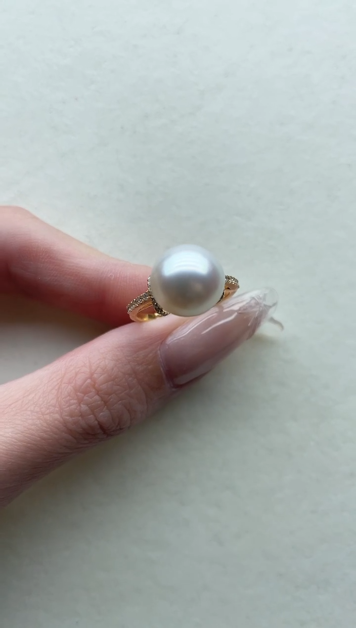 银S925镶嵌海水珍珠戒指65
