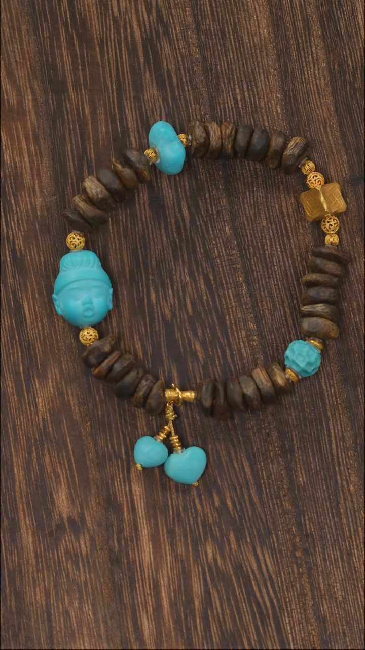 【闪购商品】绿松石手链18K金镶嵌1