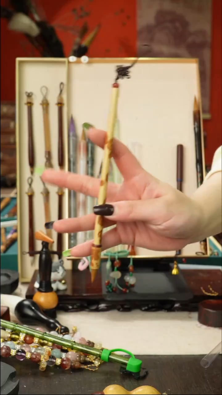 6号孤品高货毛笔链接 清水试笔 蘸墨不退